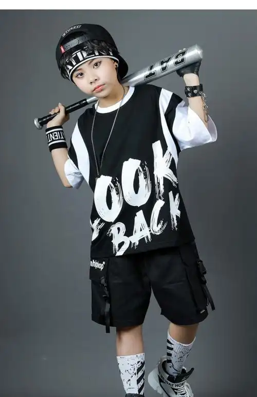 史努比同款儿童街舞潮服套装男童嘻哈爵士舞演出服炸街架子鼓两件套