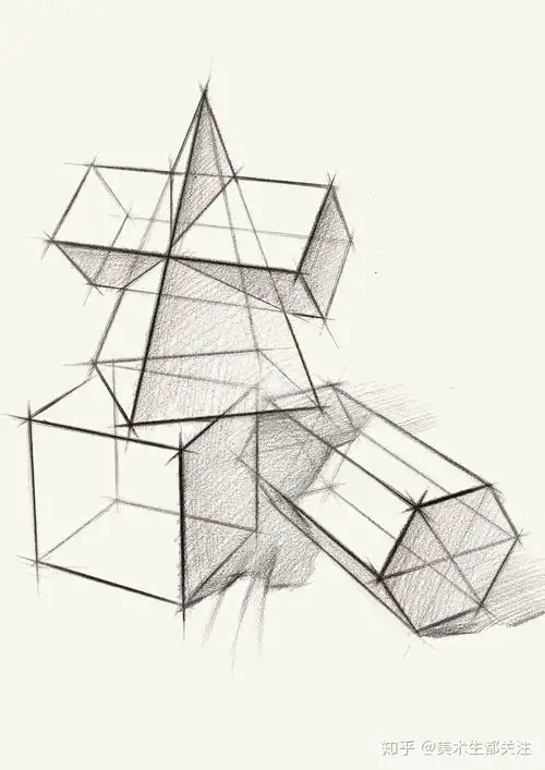 素描入门初学者必看几何石膏入门教程