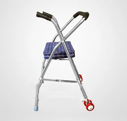 老人扶手架助行器辅助行走器腿伤助行器带轮带座老人辅助步行器一个