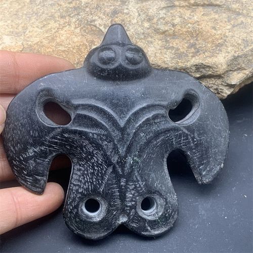 红山文化玉器收藏古董旧货岫玉挂件古典手工玉雕古玉摆件玉璧礼品