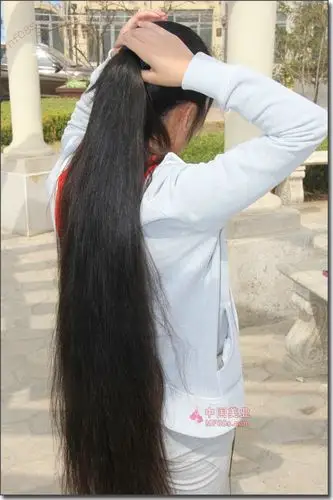 雁西湖畔剪下1米多长大辫子-老高317# 剪发_中国长发