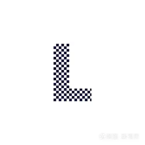 l 检查图案字母徽标设计.黑白方格徽标字母图标向量设计