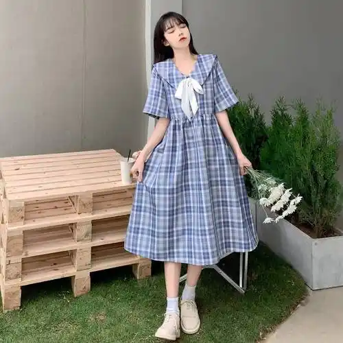 连衣裙学生夏天高中生初中生女生裙子夏季韩版衣服长款学院风仙女裙