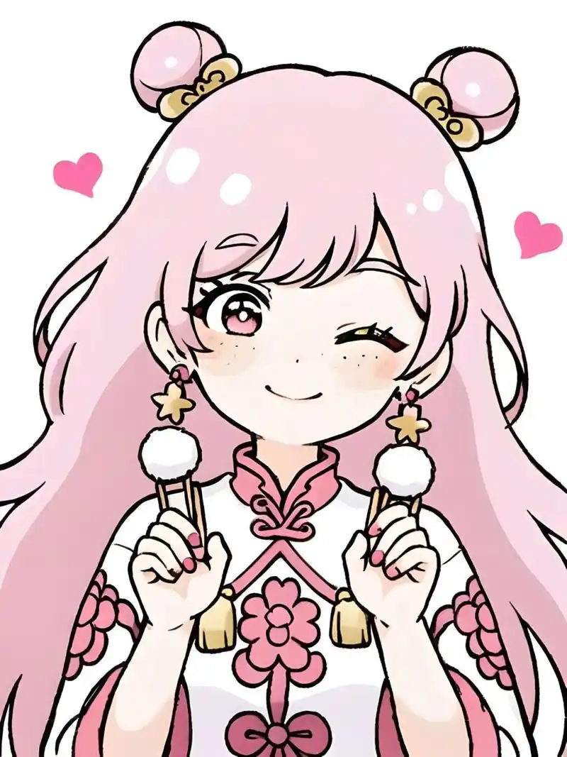 可爱简笔画女孩