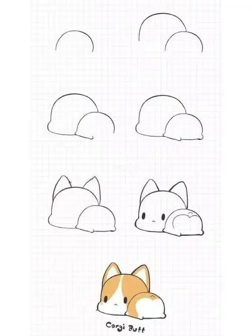 可爱萌萌小狗简笔画