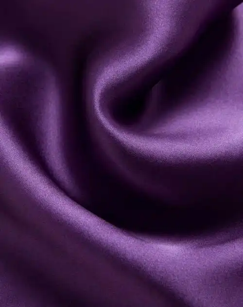 女深紫色真丝素色无袖睡裙