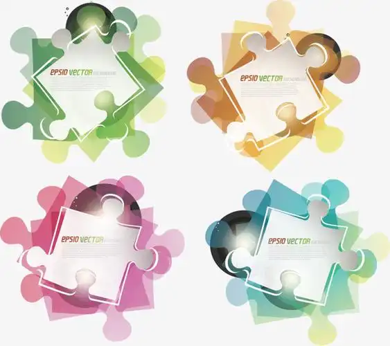 文案背景元素 装饰图案 拼图