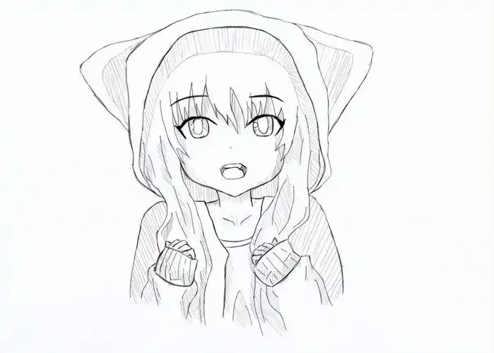 动漫少女素描图片可爱(素描动漫风格的女孩图纸) - 赤虎壹号