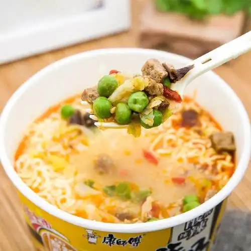 康师傅 熬制高汤酸酸辣辣豚骨面 80g杯 方便面泡面