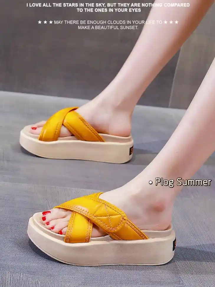 网红凉拖女夏季2022新款爆款厚底增高