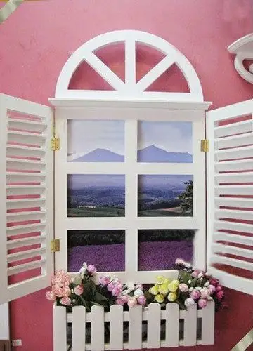 童话中的白色窗户,带给家甜美清新的感受,在花架中随季节变换可更新不