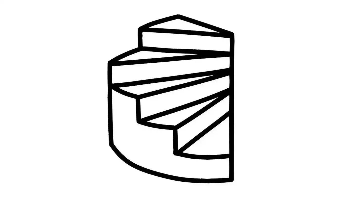 【简笔画素材分享36】4款不同造型的楼梯 分享4款卡通小楼梯02 高清