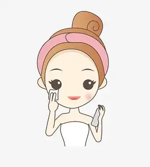 护肤的女孩卡通图