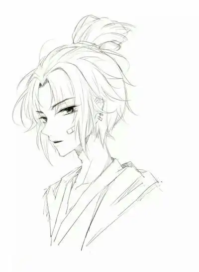 手绘动漫简笔画动漫古风少年简笔画简笔画少年古风帅气古风男子简笔画