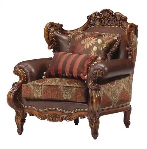 欧式雕花布艺单人沙发3d模型