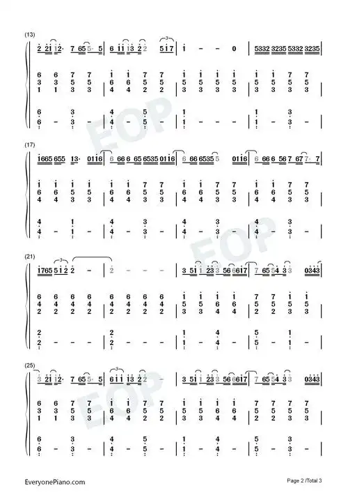 勇气-弹唱版双手简谱预览2-钢琴谱文件(五线谱,双手简谱,数字谱,midi