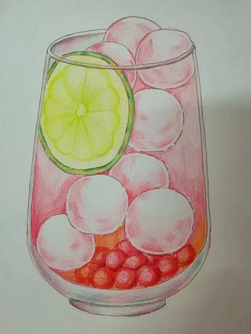 彩铅夏日冷饮