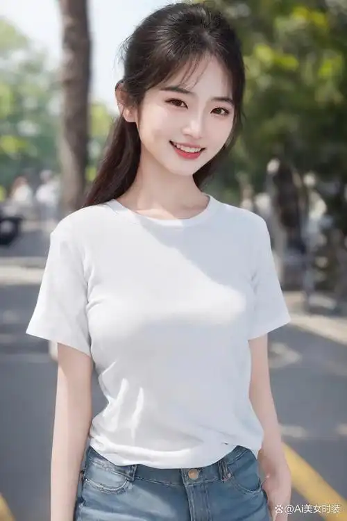 女生百搭短袖白t恤配毛边牛仔短裤推荐