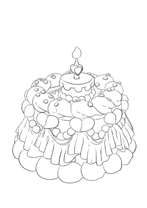 ipad#黑白线描  #线描  #线描画  #生日蛋糕  #ipad画画  #birthday