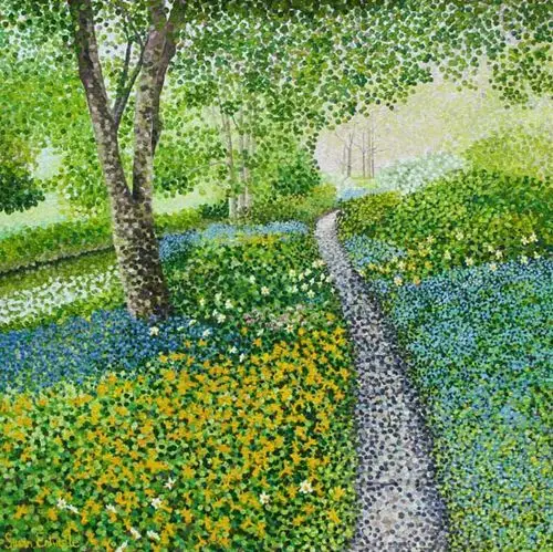 【英国艺术家susan entwistle的花园点画作品欣赏】