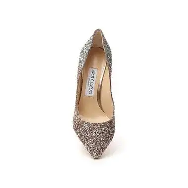 香港直发jimmychoo周仰杰女士金色牛皮高跟鞋渐变尖头婚鞋单鞋 原价