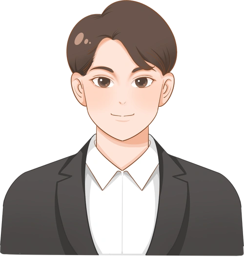 创意卡通男士帅气西装衬衣证件照头像手绘素材图片