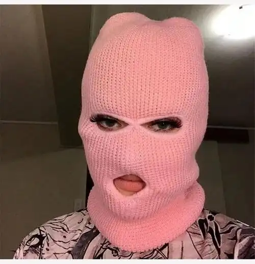 防寒土匪帽男女秋冬保暖户外骑车包头针织帽三孔蒙面帽搞怪劫匪徒头套
