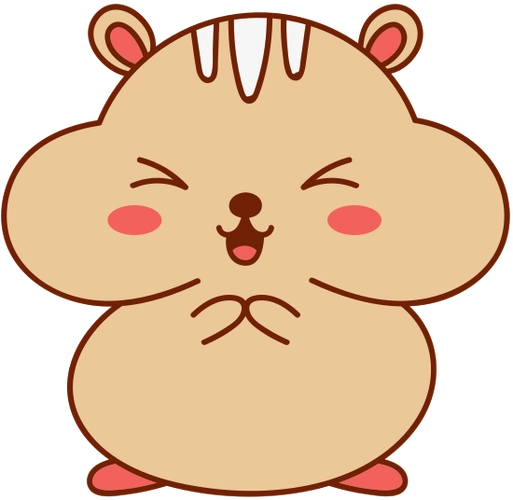 可爱卖萌动物勾边漫画贴纸插画元素仓鼠