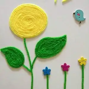 毛线画a4竖秋天的画主题幼儿园手工作品半成品儿童材料包带框粘贴