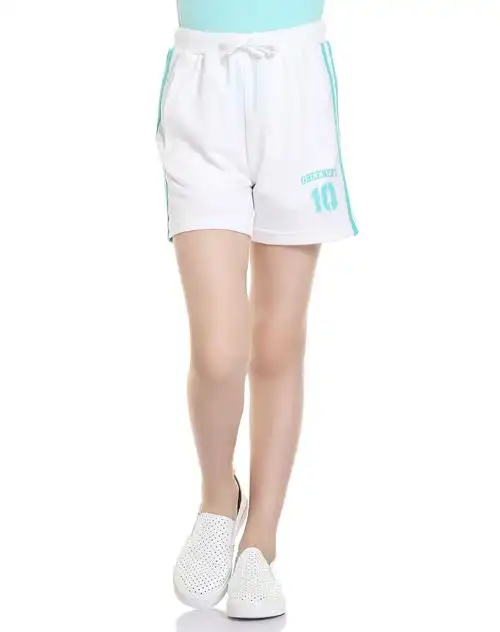 吸湿排汗 女童款针织运动短裤白色