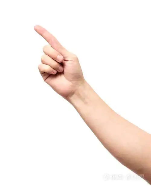 男性手指指孤立的特写