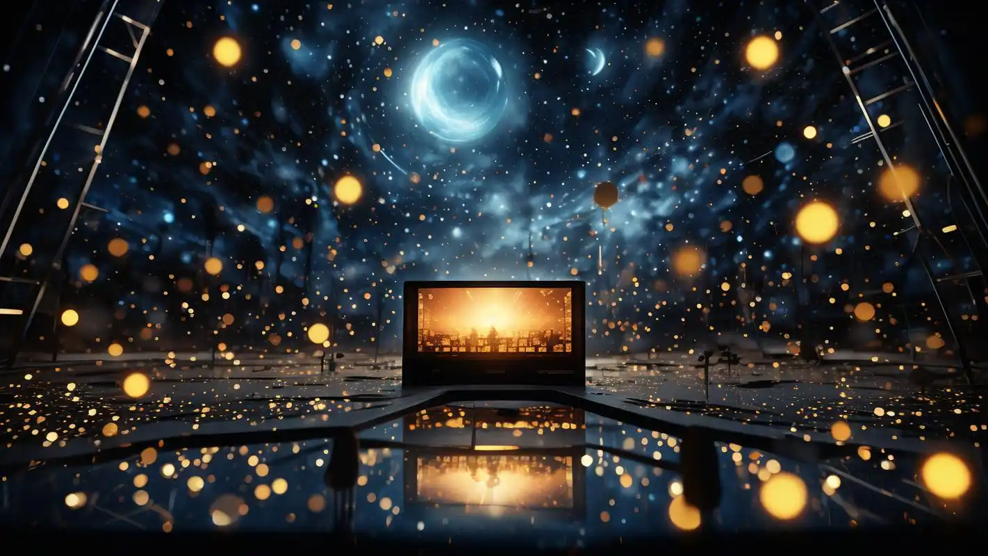 黑色剪辑背景图,星空下的电影魔法78