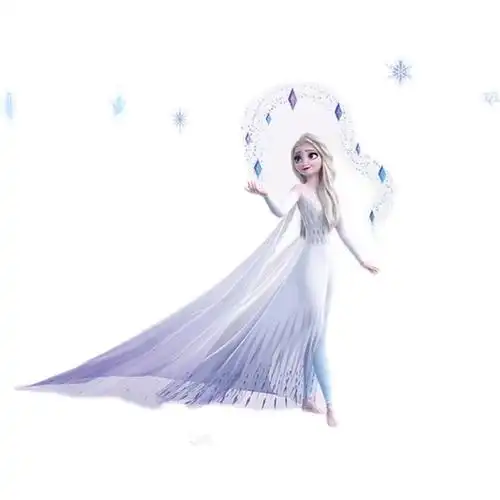 迪士尼公主冰雪奇缘女孩爱莎贴纸自粘简约动漫卧室软装墙贴