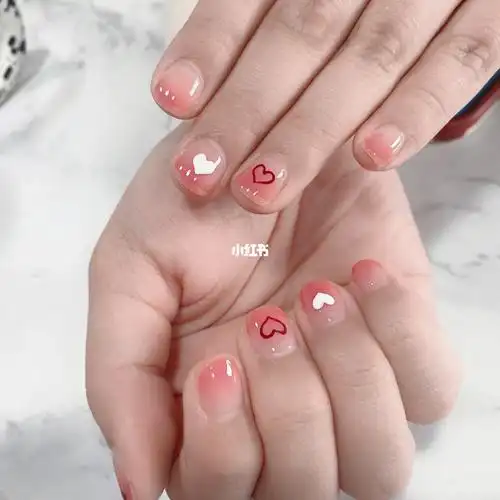 短指甲美甲款可可爱爱