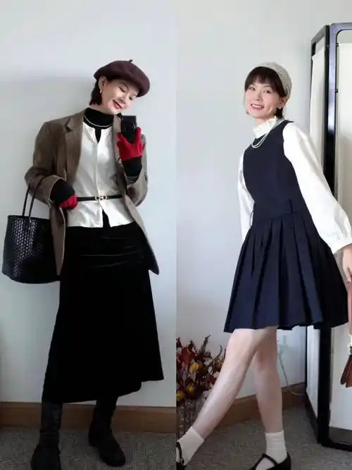 3,西服外套 衬衫 连衣裙经典款的服装,只需要巧妙地搭配,就可以变幻出