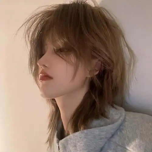 片希假发狼尾短直发鲻鱼头日系男女通用中性自然韩版帅