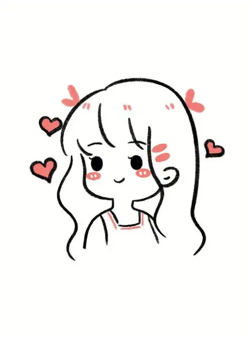 手残党学简笔画附教程✏️可爱女孩头像