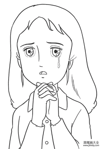 妈妈流泪简笔画