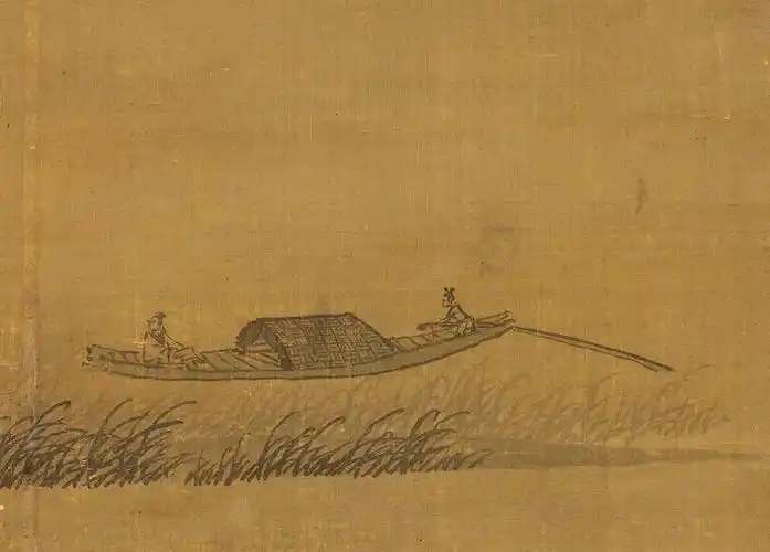 元 吴镇 渔父图 轴(局部) 台北故宫博物院藏