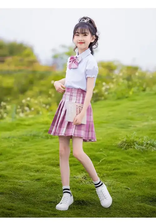 儿童jk制服 女童夏装jk制服套装儿童夏季新款学院风小学生百褶裙套10