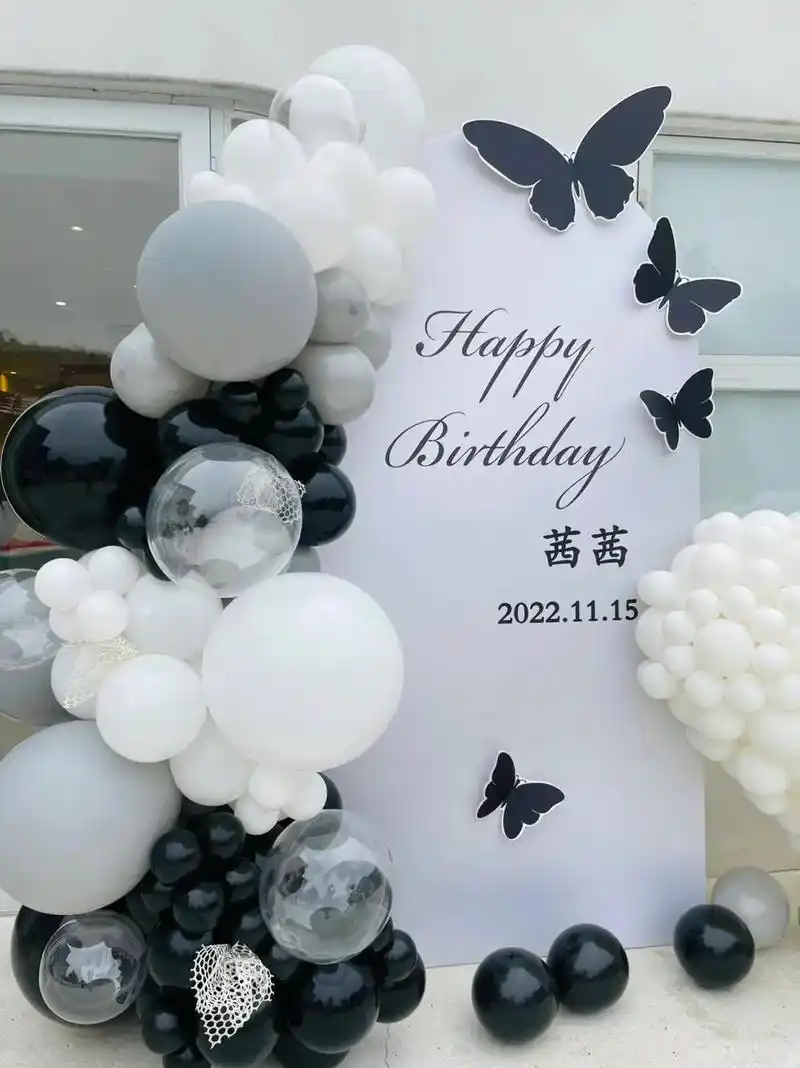 生日派对95气球布置#气球派对布置 #场景布置 - 抖音