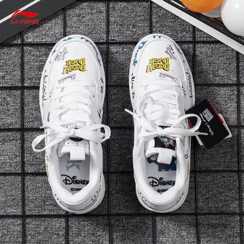李宁板鞋男女鞋2021新款迪士尼米奇联名款情侣休闲运动鞋agcr203