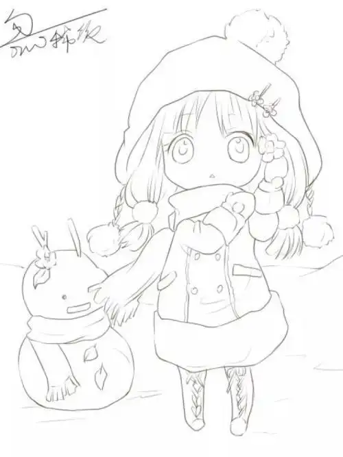 铅笔简笔画人物美少女手绘简笔画动漫女孩的手抄报 手抄报图片大全