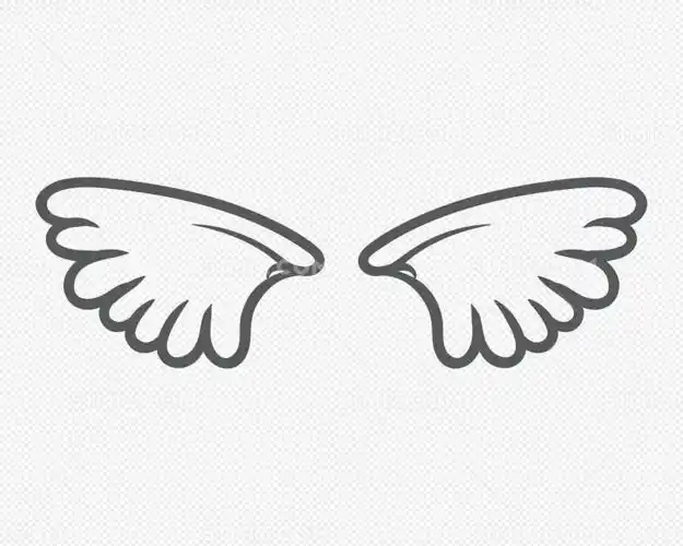 简笔画矢量白色小翅膀