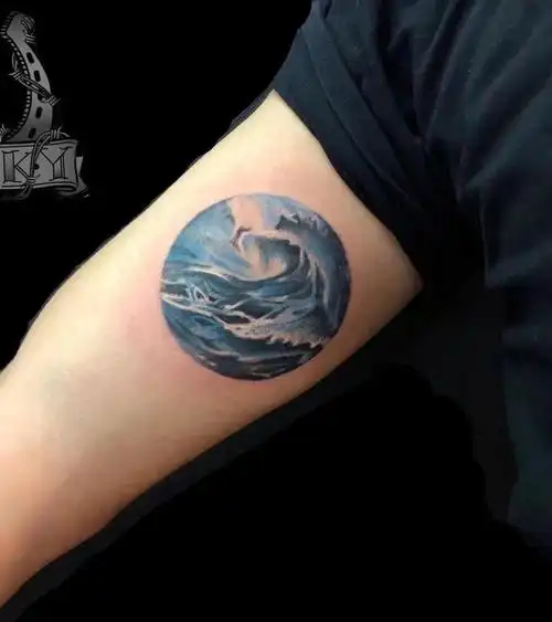 海浪_纹身图案手稿图片_柒7的纹身作品集