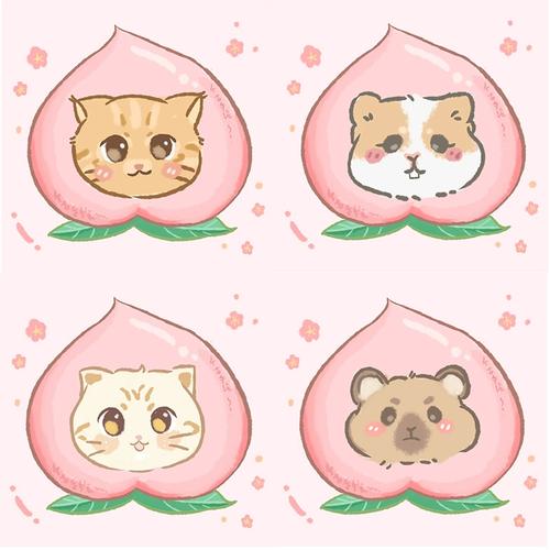 可爱风宠物简笔画动物猫咪狗狗手绘画像设计q版头像定制约稿