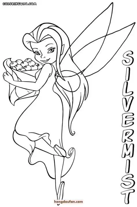 9张带着小翅膀的精灵仙女卡通涂色图片下载 | 红豆饭小学生简笔画大全