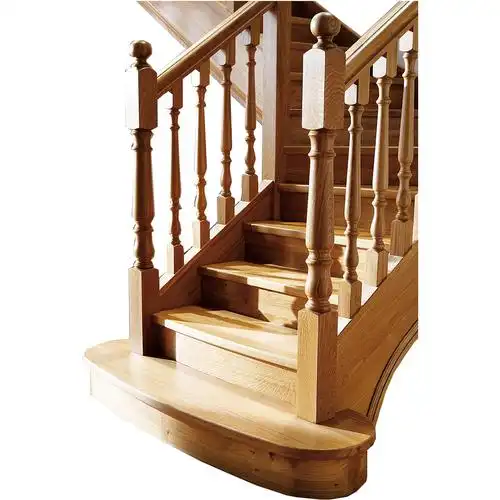 武汉厂家直销实木楼梯家用室内复式原木扶手整体楼梯