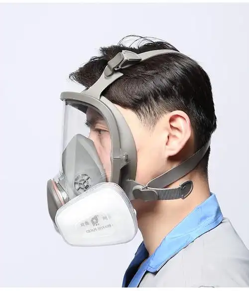 防毒面具喷漆全面罩化工甲醛防尘面罩打磨粉尘全脸防护气体呼吸器6100