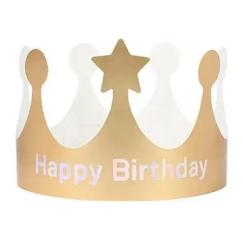 金卡纸生日快乐蛋糕帽儿童小宝宝成人生日帽子周岁派对帽皇冠装饰